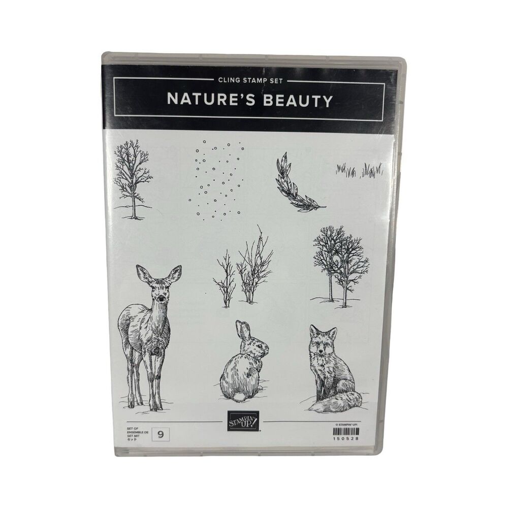 Stampin'Up! Nature’s Beauty Cling Stamp Set of 9 Deer Trees Fox #150528